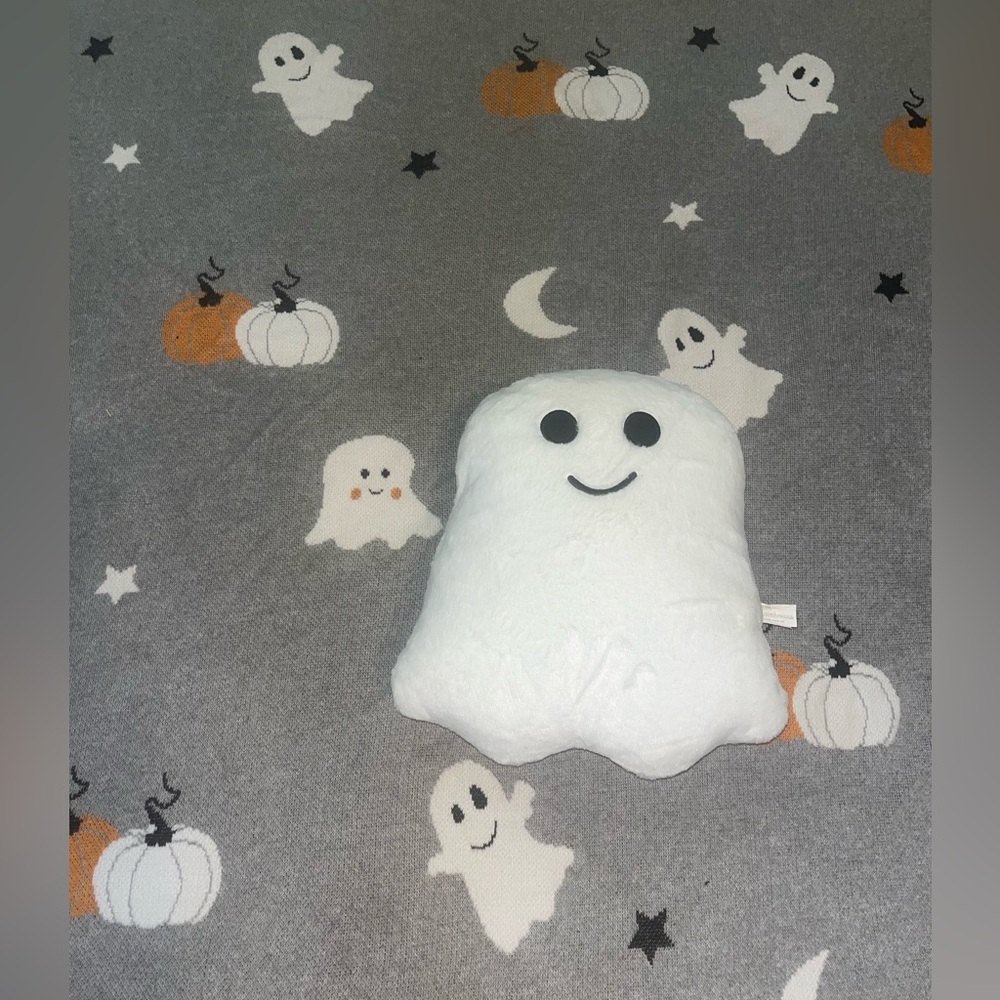 💕Halloween Fall Ghost / Pumpkin Throw Blanket & Cute Ghost Pillow Plush Toy 💕